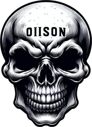 Poisonous Skull.
Single Game Texture. In-Game asset. 2d. Blank background. High contrast. No shadows.