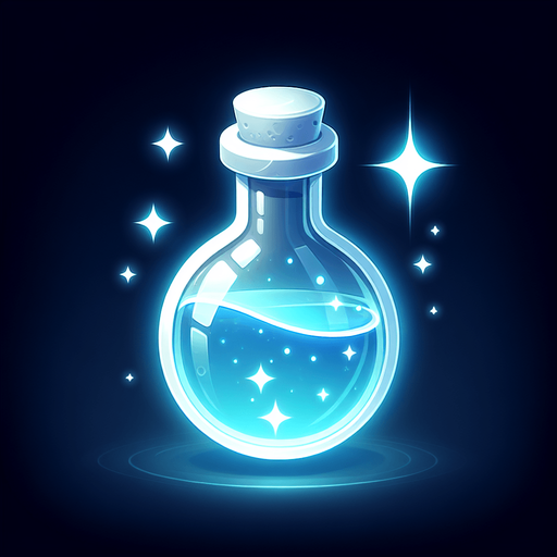 potion magique blanche lumineuse.
Single Game Texture. In-Game asset. 2d. Blank background. High contrast. No shadows.