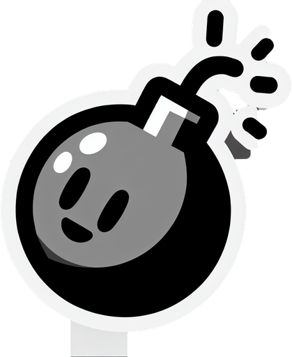 cartoon bomb, no shadow, no background.
Single Game Texture. In-Game asset. 2d. Blank background. High contrast. No shadows.