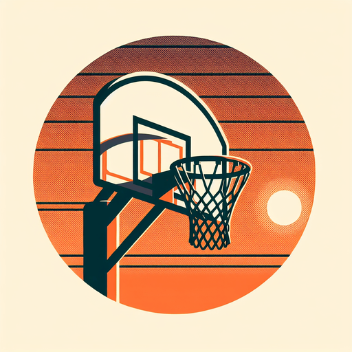 a basket hoop by profile.
Single Game Texture. In-Game asset. 2d. Blank background. High contrast. No shadows.