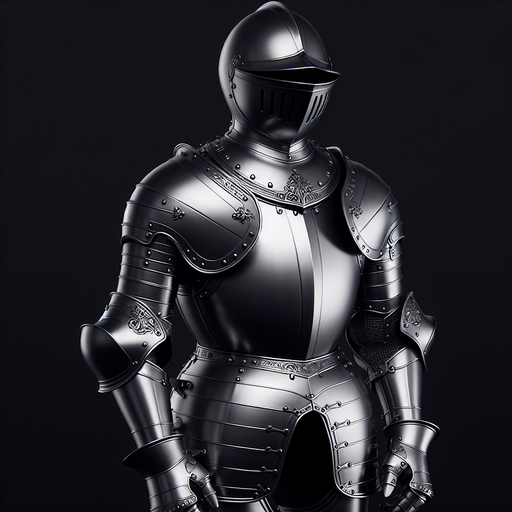 suit of armour, no background.
Single Game Texture. In-Game asset. 2d. Blank background. High contrast. No shadows.