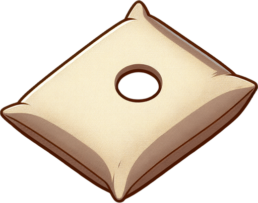 Cartoon. Square sack. Cornhole. Top view. In game asset Single Game Texture. In-Game asset. 2d. Blank background. High contrast. No shadows.