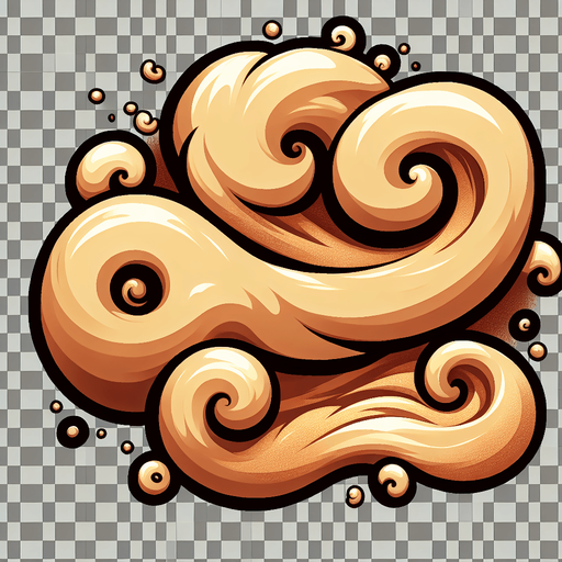 create a cartoon-style illustration of a sand cloud.
Single Game Texture. In-Game asset. 2d. Blank background. High contrast. No shadows.