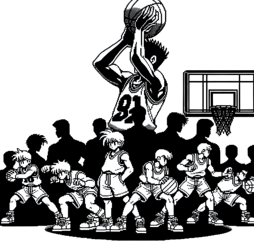 2d basketball in the art style of final fantasy 9.
Single Game Texture. In-Game asset. 2d. Blank background. High contrast. No shadows.