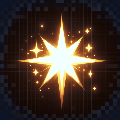 Glow glare star.
Single Game Texture. In-Game asset. 2d. Blank background. High contrast. No shadows.