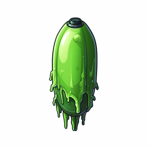 Single enemy slime bullet, seen from above facing upwards. 
Single Game Texture. In-Game asset. 2d. Pixelart. White background. Blank background. Low detail. High contrast.