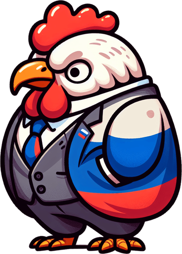 funny and stupid cock in suit, old, bold head, russian flag, 2d game character.
Single Game Texture. In-Game asset. 2d. Blank background. High contrast. No shadows.