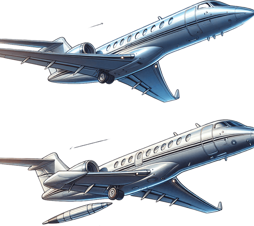 private jet flying.
full side view