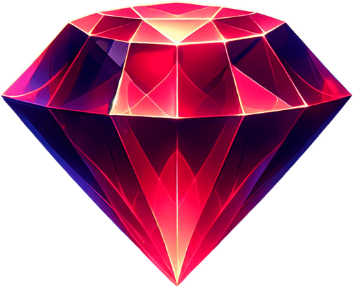 Magic Red Sapphire.
Single Game Texture. In-Game asset. 2d. Blank background. High contrast. No shadows.