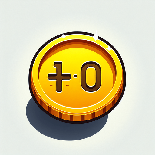 A yellow coin wher we can see '+10' written on it..
Single Game Texture. In-Game asset. 2d. Blank background. High contrast. No shadows.