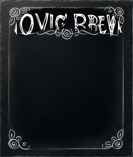 Text "NOVICE BREW" handwritten in white chalk