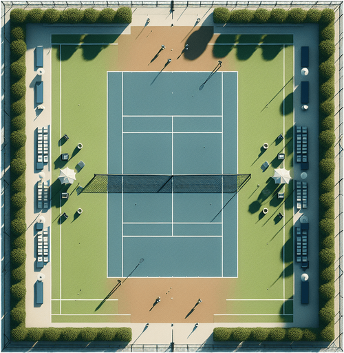 Tennis Court Background.
Single Game Texture. In-Game asset. 2d. Blank background. High contrast. No shadows. Up view