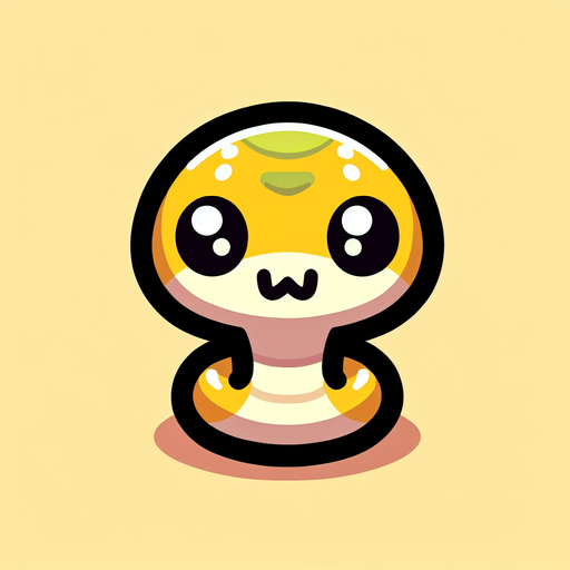 Snake head cute cartoon Single Game Texture. In-Game asset. 2d. Blank background. High contrast. No shadows.