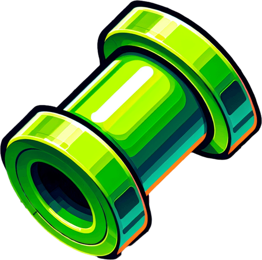 A green pipe facing upwards.
Single Game Texture. In-Game asset. 2d. Blank background. High contrast. No shadows.