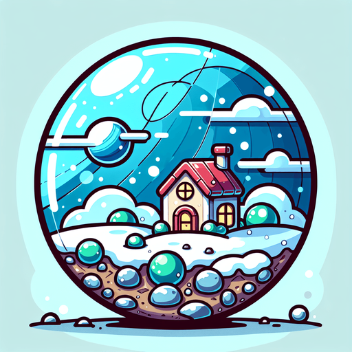 round house planet, cartoon Single Game Texture. In-Game asset. 2d. Blank background. High contrast. No shadows.