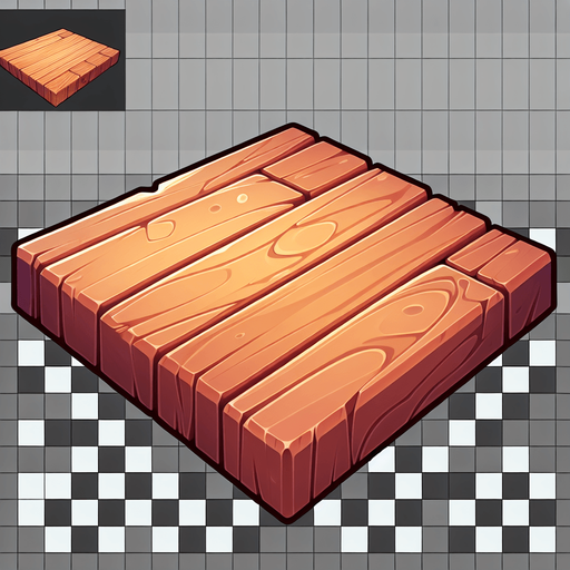 Cartoon. Wood board. In game asset. Single Game Texture. In-Game asset. 2d. Blank background. High contrast. No shadows.