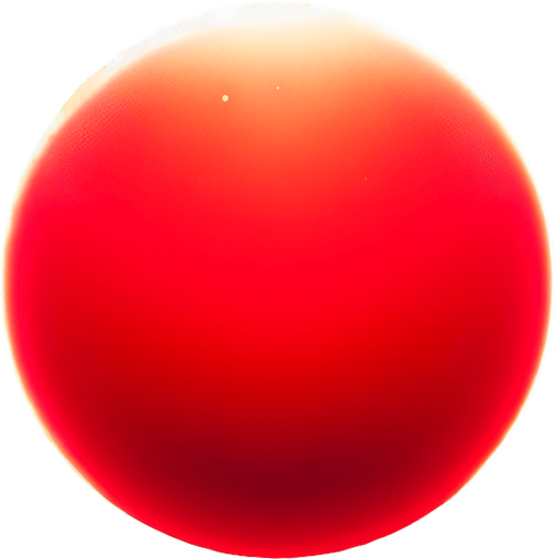 round red luminous ball.
Single Game Texture. In-Game asset. 2d. Blank background. High contrast. No shadows.