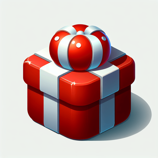 a round christmas gift.plastic style. Single Game Texture. In-Game asset. 2d. Blank background. High contrast. No shadows.