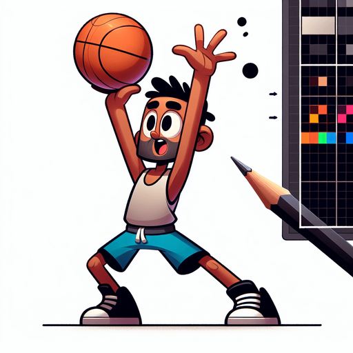 Create a cartoon-style illustration of a basketball player in a shooting pose with hands raised in the air. This character should not be holding a basketball. Emphasize the cartoonish features, exaggerate expressions, and ensure the absence of a basketball in the scene. The goal is to capture a lively and playful cartoon character ready to shoot, with a focus on dynamic and exaggerated elements. Do not draw the basketball just the pose! No basketball in the hands!.
Single Game Texture. In-Game asset. 2d. Blank background. High contrast. No shadows.