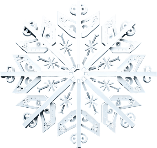 a christmas snow flake. plastic style. Single Game Texture. In-Game asset. 2d. Blank background. High contrast. No shadows.