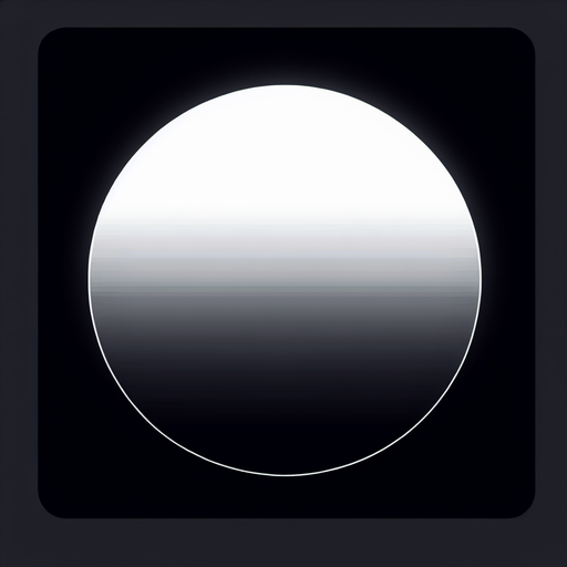 Circular white gradient circle on black background. Gradient from white on the center to black on the outer edge all around..
Single Game Texture. In-Game asset. 2d. Blank background. High contrast. No shadows.