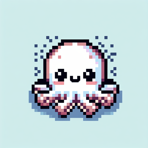 cute tiny octopus. pixelated. 8 bit.
Single Game Texture. In-Game asset. 2d. Blank background. High contrast. No shadows.