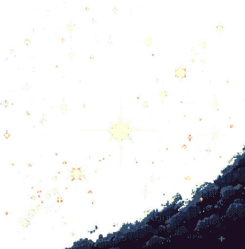 pixelart a beautiful starry sky seen in empty outer space..
Single Game Texture. In-Game asset. 2d. Blank background. High contrast. No shadows.