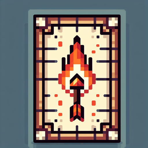 Wide Fire arrow sprite sheet.
Single Game Texture. In-Game asset. 2d. Blank background. High contrast. No shadows.