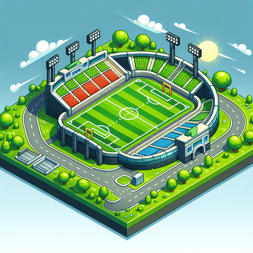 Cartoon football stadium
Single Game Texture. In-Game asset. 2d. Blank background. High contrast. No shadows.