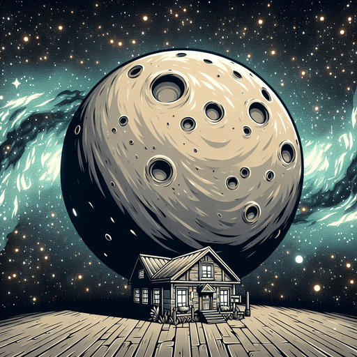 Perfectly round planet looking like a house, cartoon Single Game Texture. In-Game asset. 2d. Blank background. High contrast. No shadows.