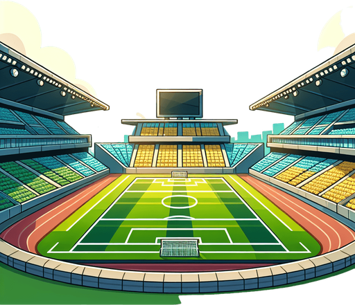 Cartoon football stadium
Single Game Texture. In-Game asset. 2d. Blank background. High contrast. No shadows.