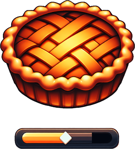 Pumpkin pie Single Game Texture. In-Game asset. 2d. Blank background. High contrast. No shadows. Single Game Texture. In-Game asset. 2d. Blank background. High contrast. No shadows.