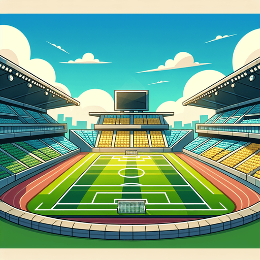 Cartoon football stadium
Single Game Texture. In-Game asset. 2d. Blank background. High contrast. No shadows.