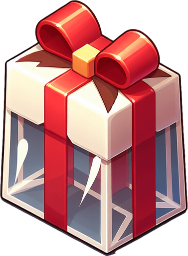 a christmas gifts bag. plastic style. Single Game Texture. In-Game asset. 2d. Blank background. High contrast. No shadows.