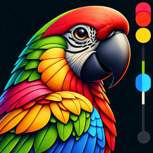 a parrot.
Single Game Texture. In-Game asset. 2d. Blank background. High contrast. No shadows.