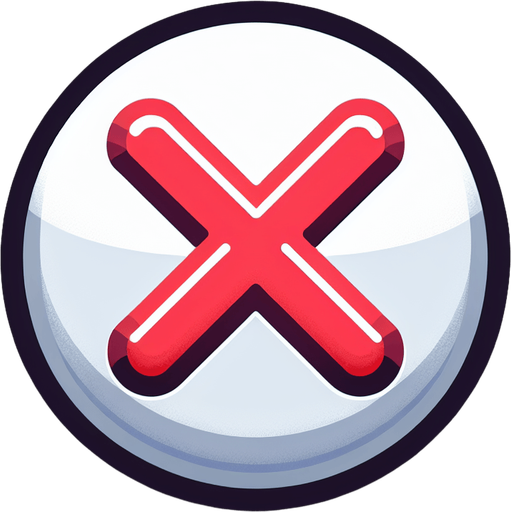 a button with text that says "X".
Single Game Texture. In-Game asset. 2d. Blank background. High contrast. No shadows.