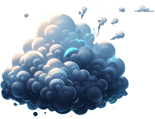 Smoke cloud translucent bubble Single Game Texture. In-Game asset. 2d. Blank background. High contrast. No shadows.