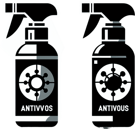 an anti virus spray.
Single Game Texture. In-Game asset. 2d. Blank background. High contrast. No shadows.