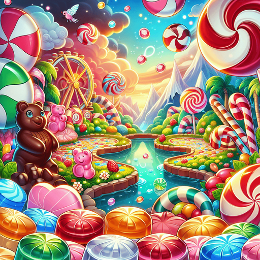 Simple Casual game background cartoon candy.