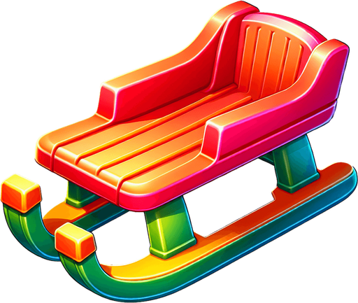 a sled plastic style. Single Game Texture. In-Game asset. 2d. Blank background. High contrast. No shadows.