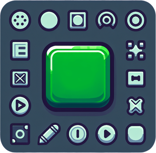 Green Ractangle Button with Round corners.
Single Game Texture. In-Game asset. 2d. Blank background. High contrast. No shadows.