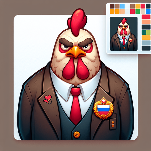 funny and stupid cock in suit, old, bold head, russian flag, 2d game character.
Single Game Texture. In-Game asset. 2d. Blank background. High contrast. No shadows.