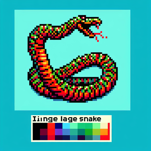 evil large snake dangling upside down, I want the art style to reflect a classic 16-bit retro pixel art aesthetic, reminiscent of early 1990s RPGs with vibrant colors.
Single Game Texture. In-Game asset. 2d. Blank background. High contrast. No shadows.