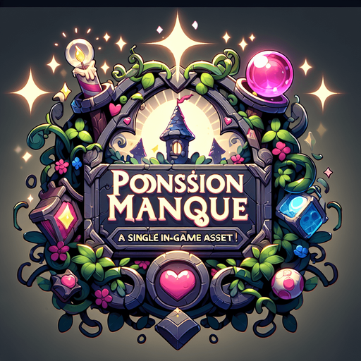 ponssion magique.
Single Game Texture. In-Game asset. 2d. Blank background. High contrast. No shadows.