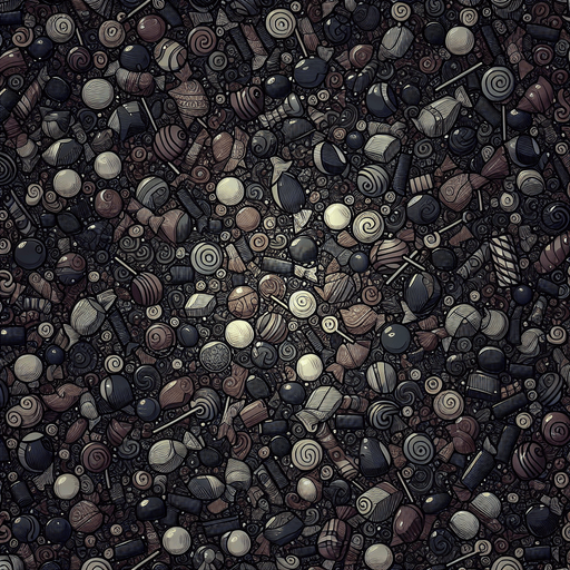 semitransparent dark seamless texture with candies