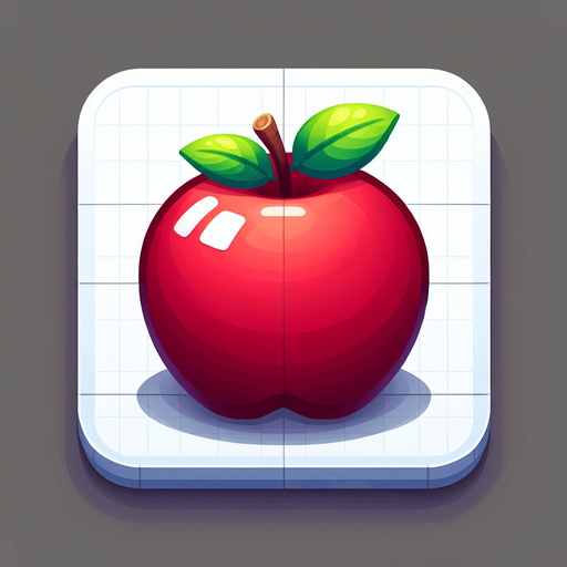 Apple.
Single Game Texture. In-Game asset. 2d. Blank background. High contrast. No shadows.