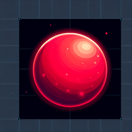 round red luminous ball.
Single Game Texture. In-Game asset. 2d. Blank background. High contrast. No shadows.