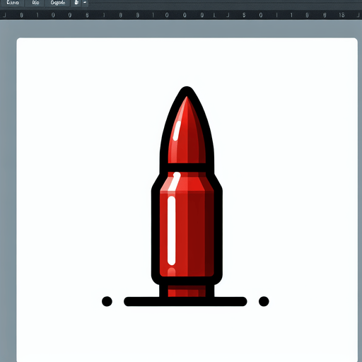 Red bullet facing towards the bottom of the game.
Single Game Texture. In-Game asset. 2d. Blank background. High contrast. No shadows.