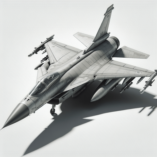 Fighter jet.
Single Game Texture. In-Game asset. 2d. Blank background. High contrast. No shadows.