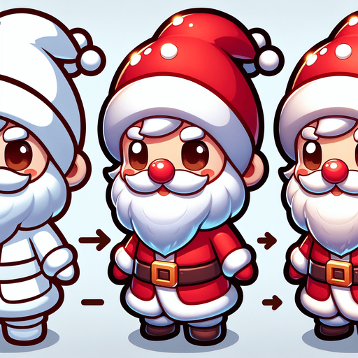 a cute santa clauss. plastic style. Single Game Texture. In-Game asset. 2d. Blank background. High contrast. No shadows.